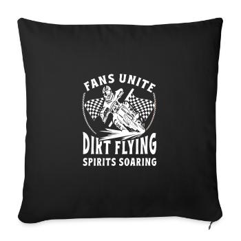 Dirtbike Rider DIrt Flying MX Motocross Supercross - Sofa pillowcase 17,3'' x 17,3'' (45 x 45 cm) - black - Front