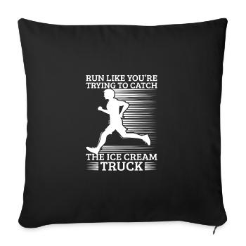 Marathon Runner Trying Catch IceCream Truck - Sofakissenbezug 45 x 45 cm - Schwarz - Vorne