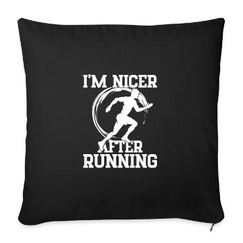 Marathon Runner Cadeau plus agréable après la course - Housse de coussin décorative 45 x 45 cm - noir - Devant