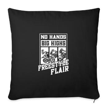 Dirtbike Rider No Hands Big Highs MX Motocross - Housse de coussin décorative 45 x 45 cm - noir - Devant