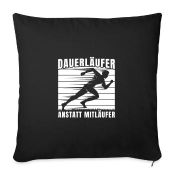 Marathon Endurance runners instead of fellow runners Running - Sofa pillowcase 17,3'' x 17,3'' (45 x 45 cm) - black - Front