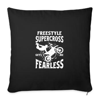 Dirtbike Rider Gets Me Fearless MX Motocross - Sofa pillowcase 17,3'' x 17,3'' (45 x 45 cm) - black - Front