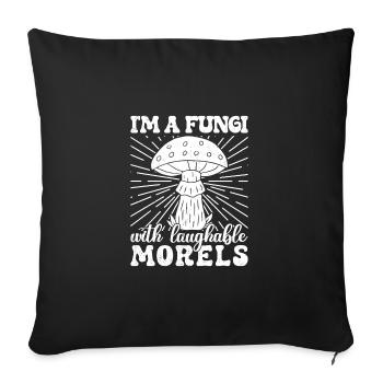 Morilles Champignons Champignons Morilles risibles Champignon - Housse de coussin décorative 45 x 45 cm - noir - Devant