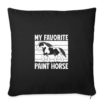Hobby Horse Rider PAint Horse English Riding Horse - Sofa pillowcase 17,3'' x 17,3'' (45 x 45 cm) - black - Front