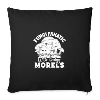 Morel Mushrooms Fungi Fanatic Mushroom - Sofa pillowcase 17,3'' x 17,3'' (45 x 45 cm) - black - Front