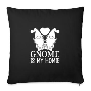 Gnome Costume Men Gnome Is My Homies Gnome - Sofa pillowcase 17,3'' x 17,3'' (45 x 45 cm) - black - Front
