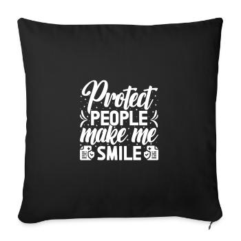 Insurance Agent Costume Make Me Smile Medicare - Sofa pillowcase 17,3'' x 17,3'' (45 x 45 cm) - black - Front
