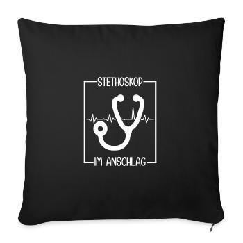 Arzthelferin Stethoskop MFA - Sofakissenbezug 45 x 45 cm - Schwarz - Vorne