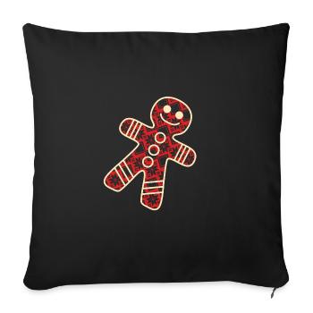 Christmas Gingerbread Man Cookies Pastry Gift - Sofa pillowcase 17,3'' x 17,3'' (45 x 45 cm) - black - Front