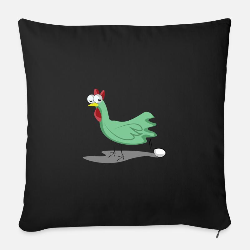 chicken - Sofa pillowcase 17,3'' x 17,3'' (45 x 45 cm) - black
