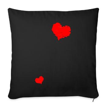Pregnant two hearts pregnancy birth baby - Sofa pillowcase 17,3'' x 17,3'' (45 x 45 cm) - black - Front