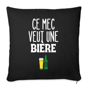 Ce mec veut une bière - Housse de coussin décorative 45 x 45 cm - noir - Devant