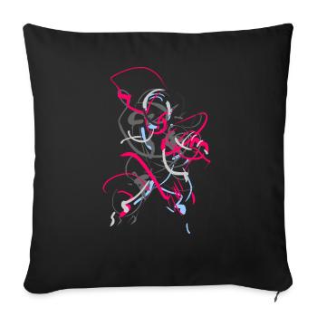Abstract - Sofa pillowcase 17,3'' x 17,3'' (45 x 45 cm) - black - Front