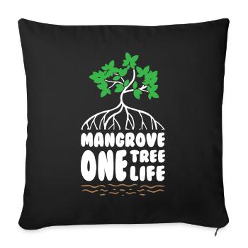 Mangrove One Tree One Life - Sofa pillowcase 17,3'' x 17,3'' (45 x 45 cm) - black - Front