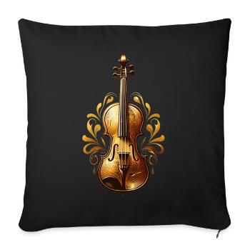 violin - Sofa pillowcase 17,3'' x 17,3'' (45 x 45 cm) - black - Front