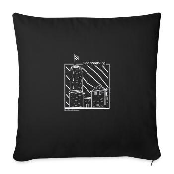 Sparrenburg, Bielefeld - Housse de coussin décorative 45 x 45 cm - noir - Devant