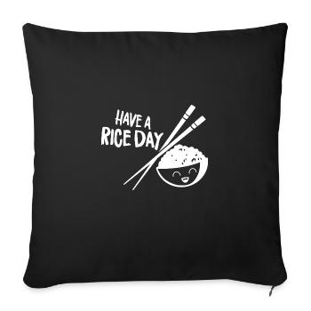 Avoir une journée de riz - Housse de coussin décorative 45 x 45 cm - noir - Devant