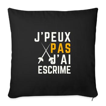 I can't I have Fencing - Sofa pillowcase 17,3'' x 17,3'' (45 x 45 cm) - black - Front