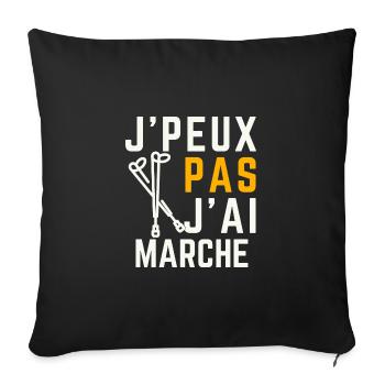 J Peux pas j ai Marche - Housse de coussin décorative 45 x 45 cm - noir - Devant