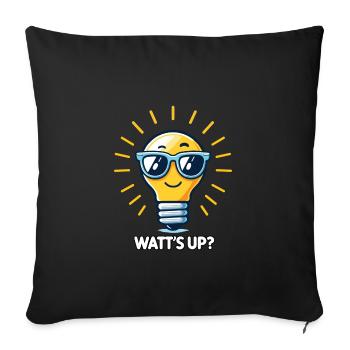 Wattâ€˜s up - Sofakissenbezug 45 x 45 cm - Schwarz - Vorne