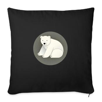 Süßer Eisbär - Sofakissenbezug 45 x 45 cm - Schwarz - Vorne