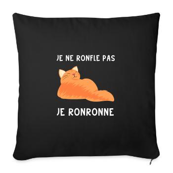 je ronronne, drôle de chat - Housse de coussin décorative 45 x 45 cm - noir - Devant