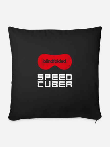 SPEEDCUBER Blindfolded. Cubing-Cube-Speedcuber - Sofa pillowcase 17,3'' x 17,3'' (45 x 45 cm) - black