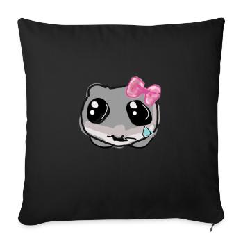 Hamster, illustration, drawing, sad hamster - Sofa pillowcase 17,3'' x 17,3'' (45 x 45 cm) - black - Front