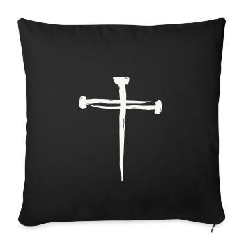 Croix de clous - Housse de coussin décorative 45 x 45 cm - noir - Devant