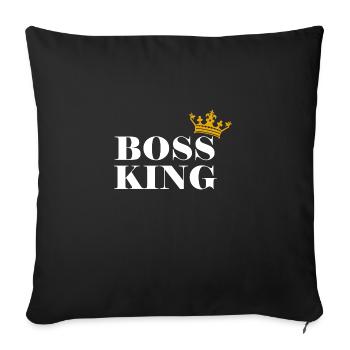 Boss King Cadeau Hommes Roi - Housse de coussin décorative 45 x 45 cm - noir - Devant