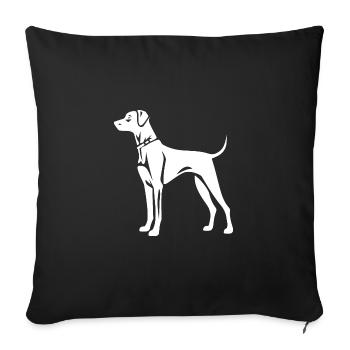 Silhouette de chien dogue allemand - Housse de coussin décorative 45 x 45 cm - noir - Devant