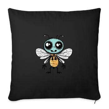 Libellule Halloween Drôle Zombie - Housse de coussin décorative 45 x 45 cm - noir - Devant