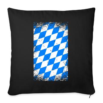 Bavière drapeau vintage drapeau bavarois Look - Housse de coussin décorative 45 x 45 cm - noir - Devant