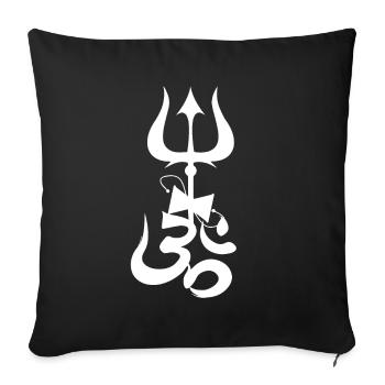 Trishula Shiva Om Trishul white theme - Sofa pillowcase 17,3'' x 17,3'' (45 x 45 cm) - black - Front
