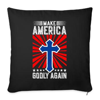 Rendre l’Amérique pieuse, aimer à nouveau la foi de Dieu - Housse de coussin décorative 45 x 45 cm - noir - Devant