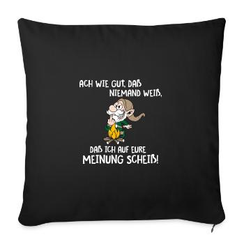 ach wie gut dass niemand weiß - Sofakissenbezug 45 x 45 cm - Schwarz - Vorne