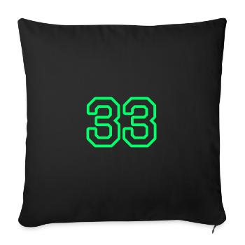 33 vert - Housse de coussin décorative 45 x 45 cm - noir - Devant
