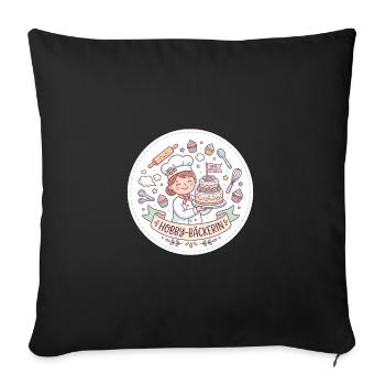 Hobby-Bäckerin Kuchenzauber - Sofakissenbezug 45 x 45 cm - Schwarz - Vorne
