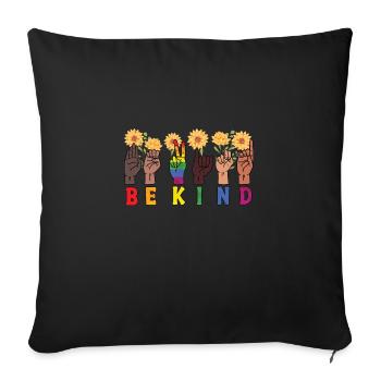 Soyez enfant LGBT Rainbow Sign Language Trans - Housse de coussin décorative 45 x 45 cm - noir - Devant