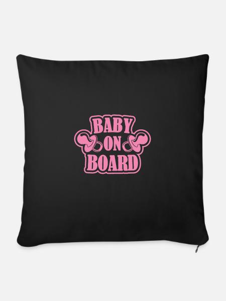 Baby on Board - Sofakissenbezug 45 x 45 cm - Schwarz