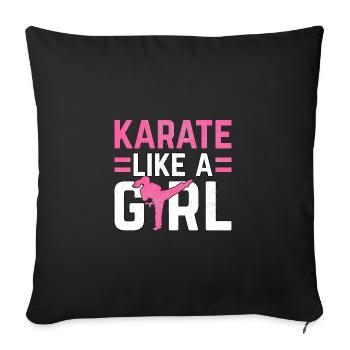 Le karaté comme une fille - Housse de coussin décorative 45 x 45 cm - noir - Devant