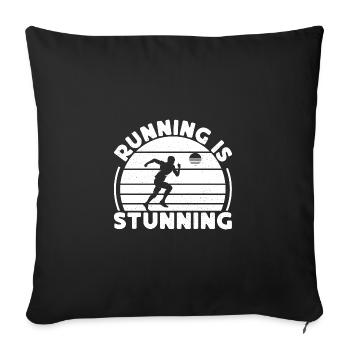 Marathon Runner Running Is Stunning - Sofa pillowcase 17,3'' x 17,3'' (45 x 45 cm) - black - Front