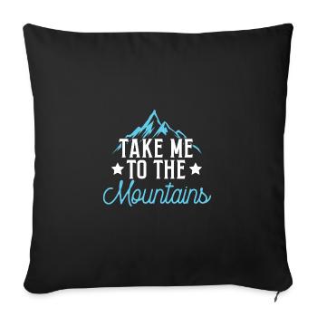 montagnes de montagnes - Housse de coussin décorative 45 x 45 cm - noir - Devant