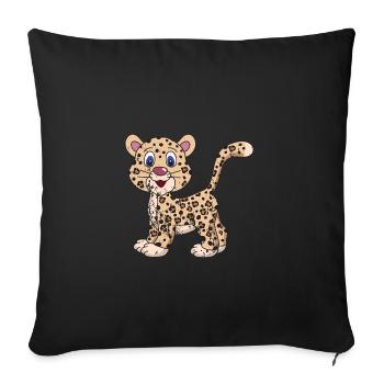 Retro Vintage Grunge Style Leopard - Sofakissenbezug 45 x 45 cm - Schwarz - Vorne