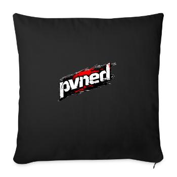 "pvned" logo with style and different! - Sofa pillowcase 17,3'' x 17,3'' (45 x 45 cm) - black - Front