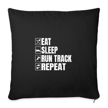 Track Athletics Eat Sleep Run Track And Field - Sofa pillowcase 17,3'' x 17,3'' (45 x 45 cm) - black - Front