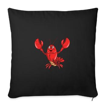 Retro vintage grunge style lobster crustaceans - Sofa pillowcase 17,3'' x 17,3'' (45 x 45 cm) - black - Front