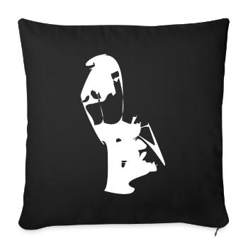 Drapeau de carte de Macao - Housse de coussin décorative 45 x 45 cm - noir - Devant