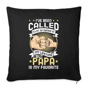 Idée de cadeau papa père fils appelé beaucoup de noms - Housse de coussin décorative 45 x 45 cm - noir - Devant
