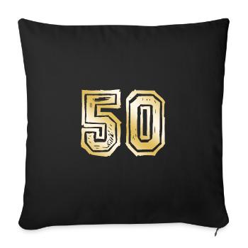 50 Number Gold - Sofa pillowcase 17,3'' x 17,3'' (45 x 45 cm) - black - Front